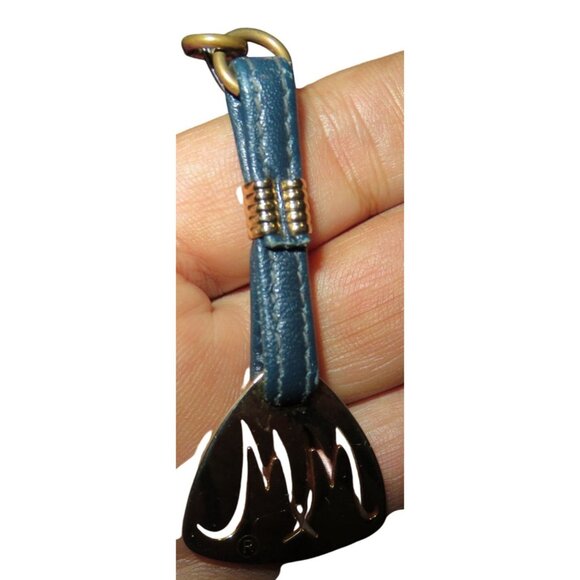 Morris Moskowitz Vintage Blue Leather Boston Bag with charms - Picture 7 of 13